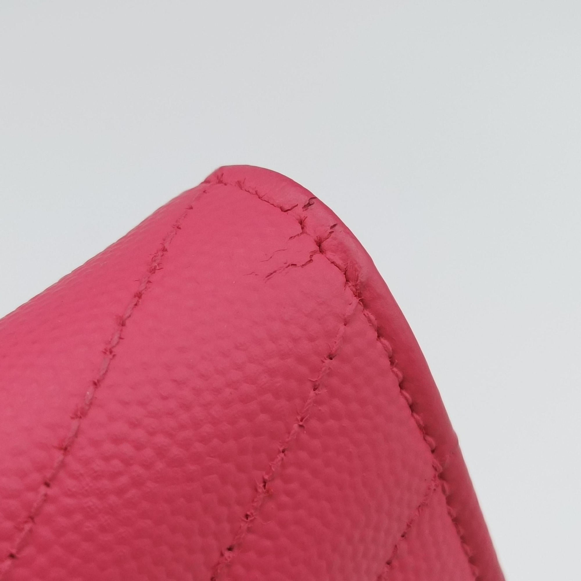 Pre-owned Yves Saint Laurent Cassandra Pink Caviar Leather 393953 shoulderbag | stylenewstar