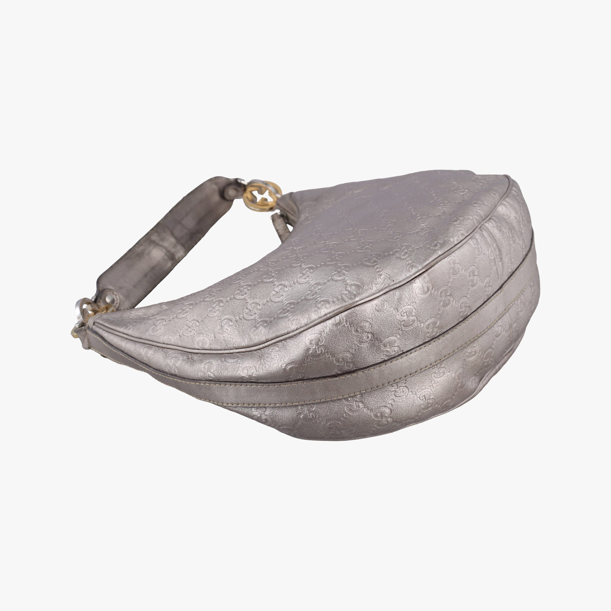 Pre-owned Gucci GG Twins Silver Leather 232962 shoulderbag | stylenewstar