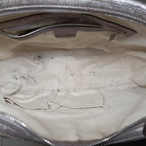 Pre-owned Gucci GG Twins Silver Leather 232962 shoulderbag | stylenewstar
