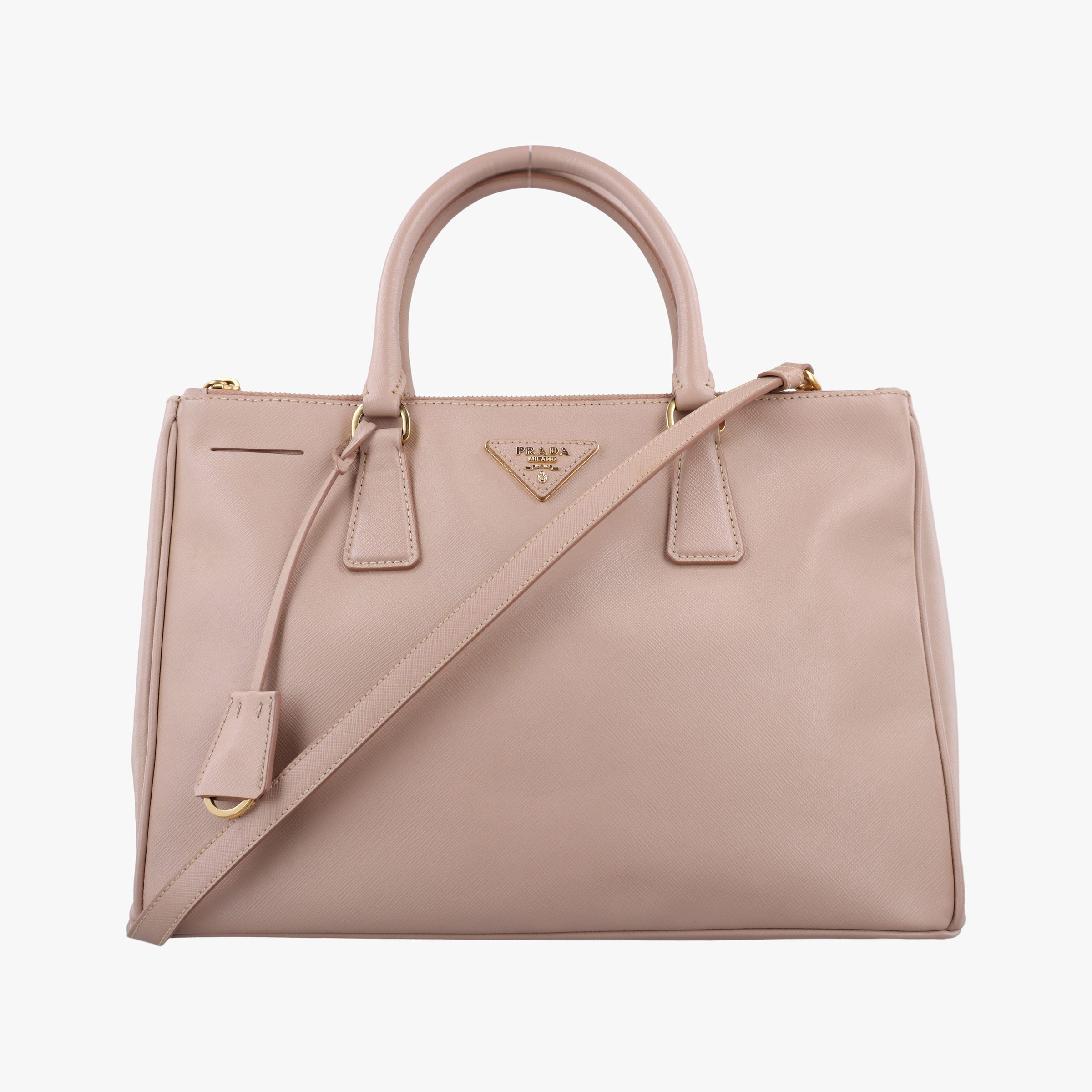 Pre-owned Prada Galleria Beige SAFFIANO Leather BN1786 shoulderbag | stylenewstar