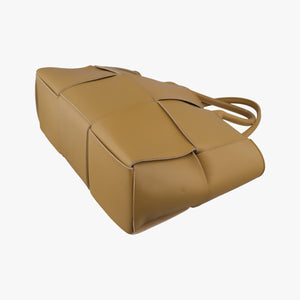 Pre-owned Bottega Veneta THE ARCO Tote Brown lambskin  handbag | stylenewstar