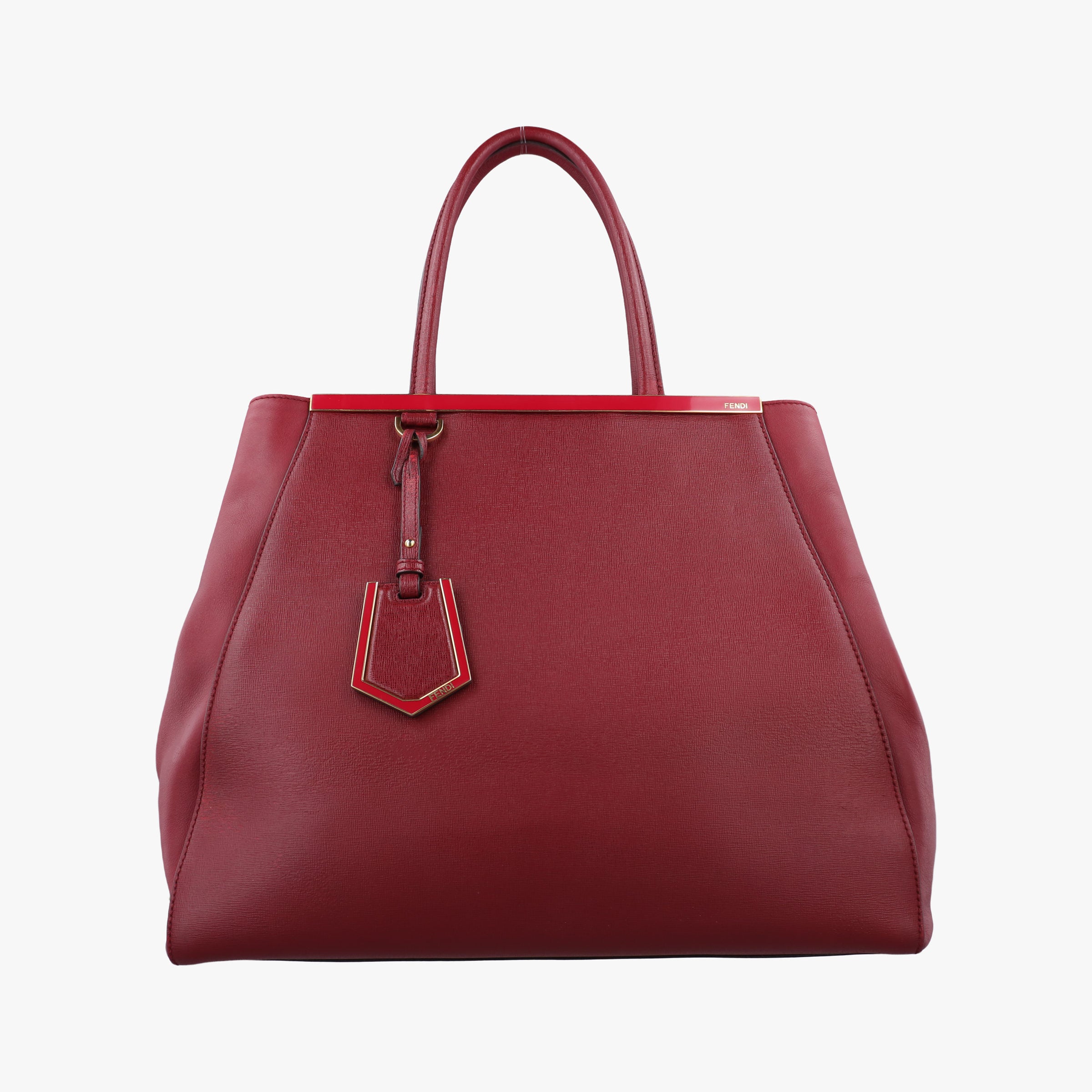 Pre-owned Fendi 2 Jours Burgundy Leather 8BH251 handbag | stylenewstar