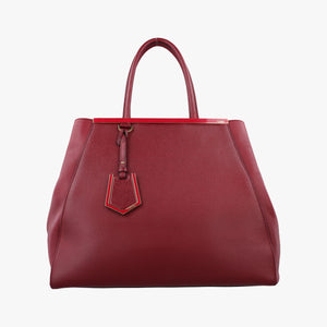 Pre-owned Fendi 2 Jours Burgundy Leather 8BH251 handbag | stylenewstar