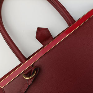 Pre-owned Fendi 2 Jours Burgundy Leather 8BH251 handbag | stylenewstar