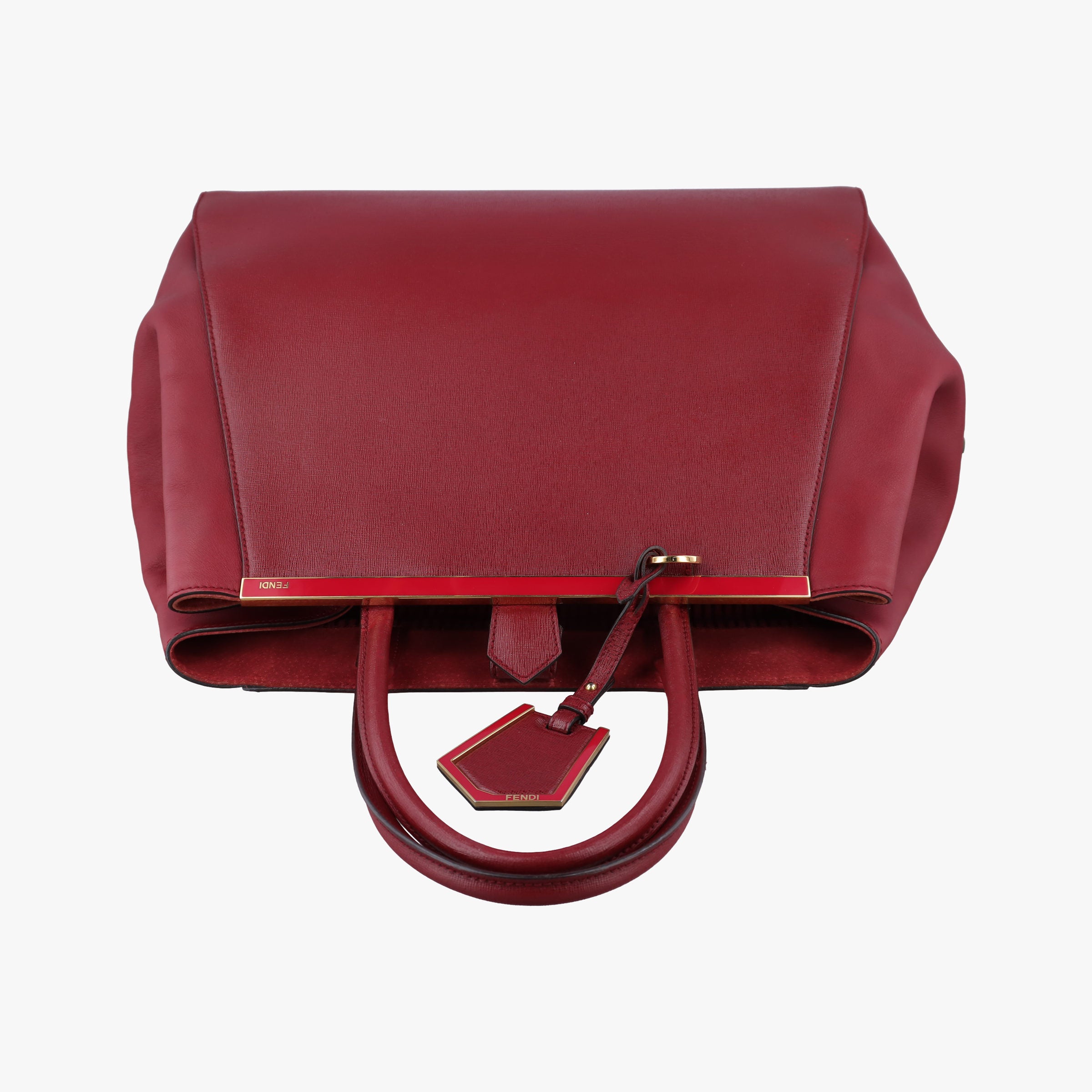 Pre-owned Fendi 2 Jours Burgundy Leather 8BH251 handbag | stylenewstar