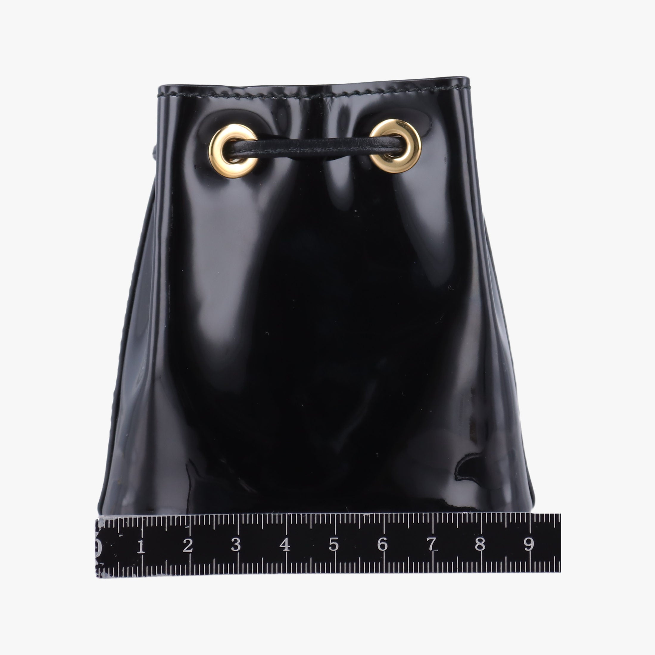 Secondhand Prada Mini Drawstring Black Enamel 1NR016 shoulderbag | stylenewstar