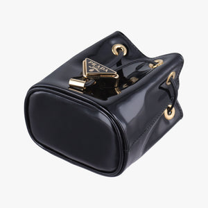 Secondhand Prada Mini Drawstring Black Enamel 1NR016 shoulderbag | stylenewstar