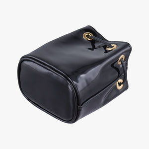 Secondhand Prada Mini Drawstring Black Enamel 1NR016 shoulderbag | stylenewstar