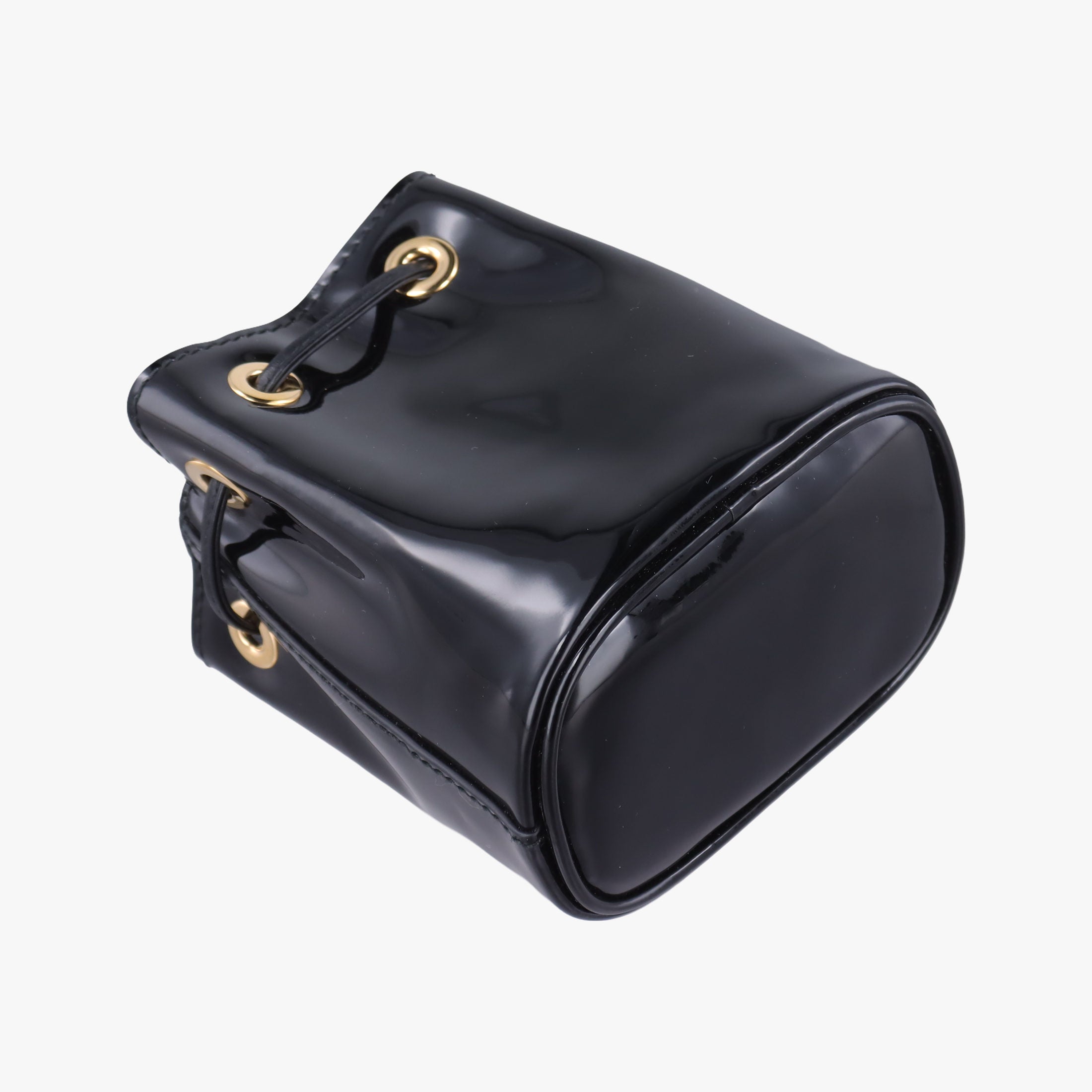 Secondhand Prada Mini Drawstring Black Enamel 1NR016 shoulderbag | stylenewstar