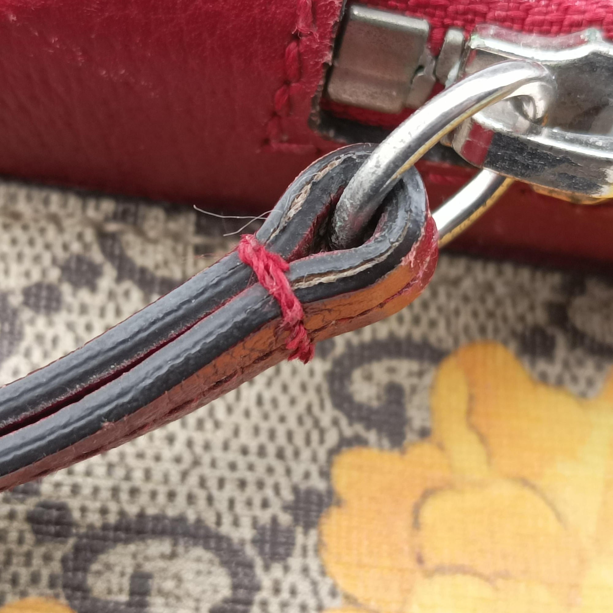 Pre-owned Gucci GG Supreme Tian Beige×red×multi PVC coated canvas×Leather 427042 backpack/rucksack | stylenewstar