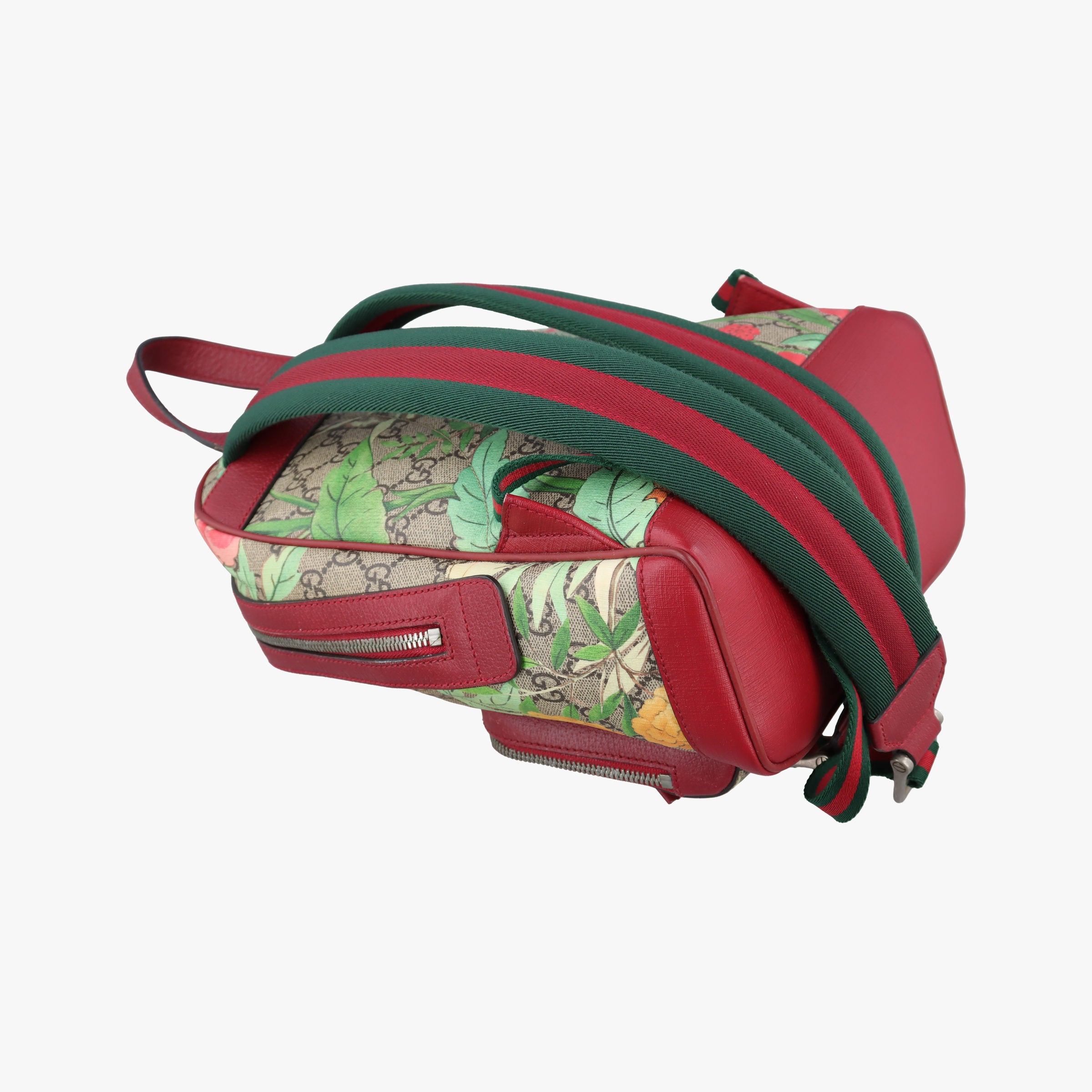 Pre-owned Gucci GG Supreme Tian Beige×red×multi PVC coated canvas×Leather 427042 backpack/rucksack | stylenewstar