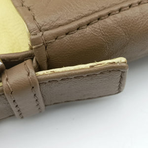 Pre-owned Fendi Baguette Brown × Yellow Leather 26424 handbag | stylenewstar
