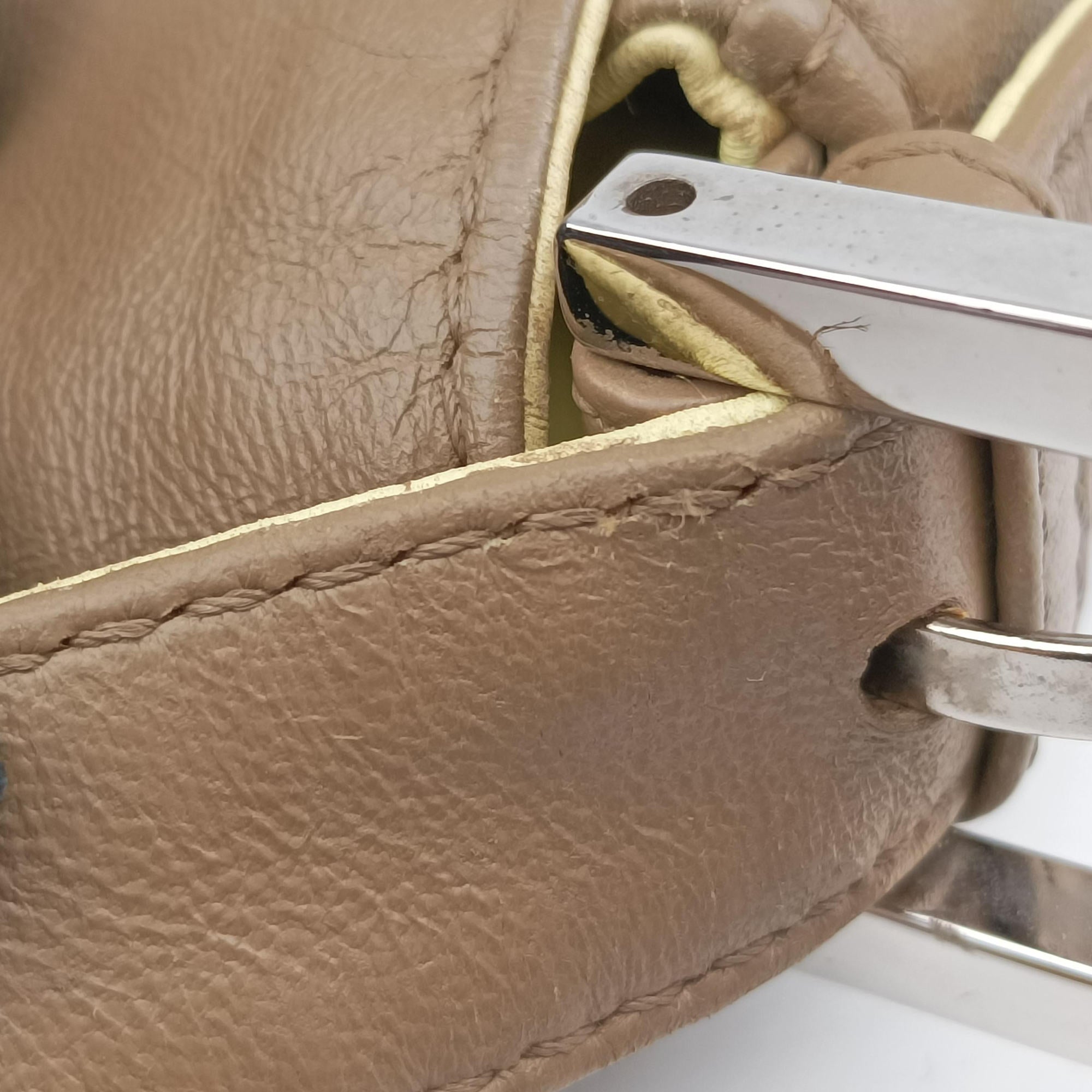 Pre-owned Fendi Baguette Brown × Yellow Leather 26424 handbag | stylenewstar
