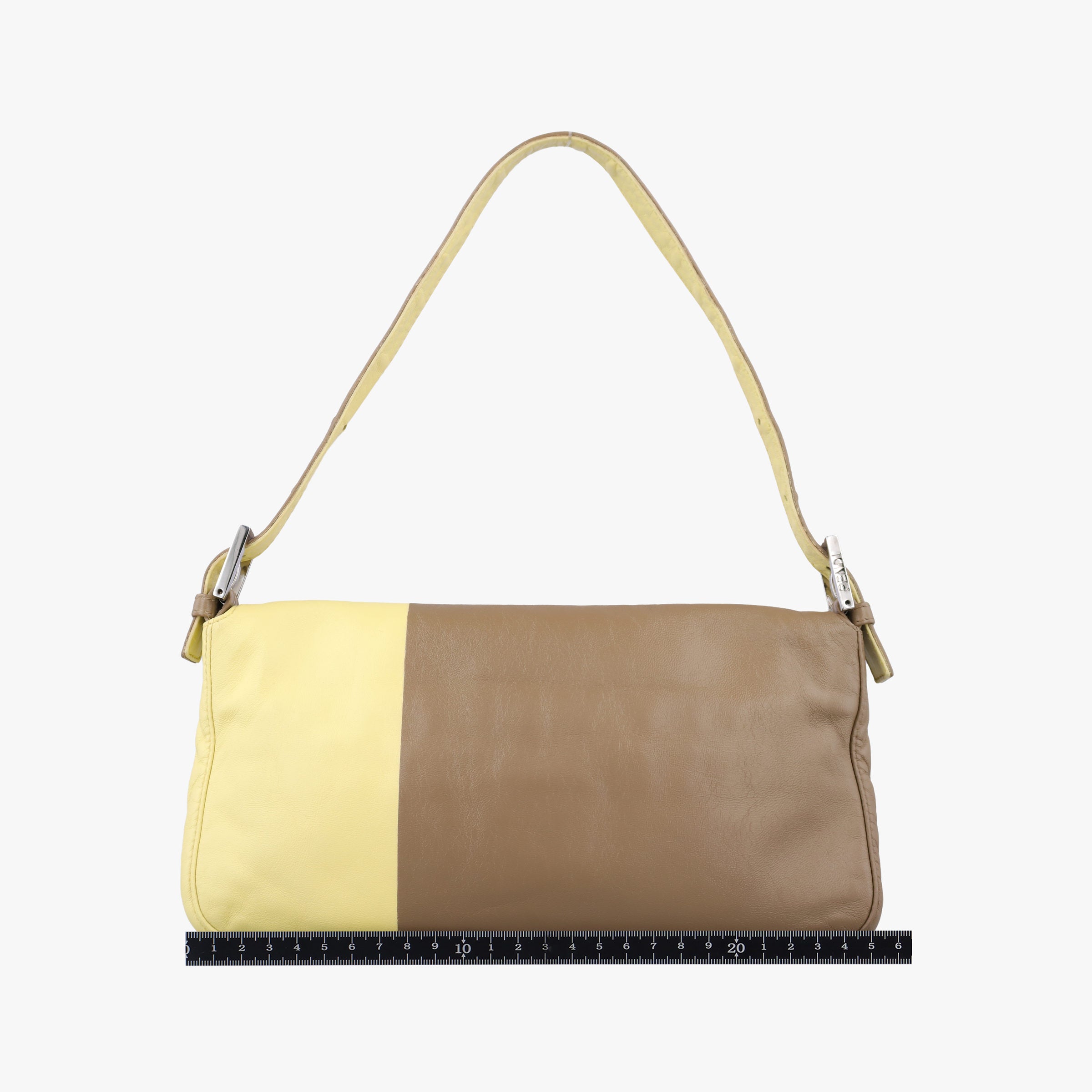 Pre-owned Fendi Baguette Brown × Yellow Leather 26424 handbag | stylenewstar