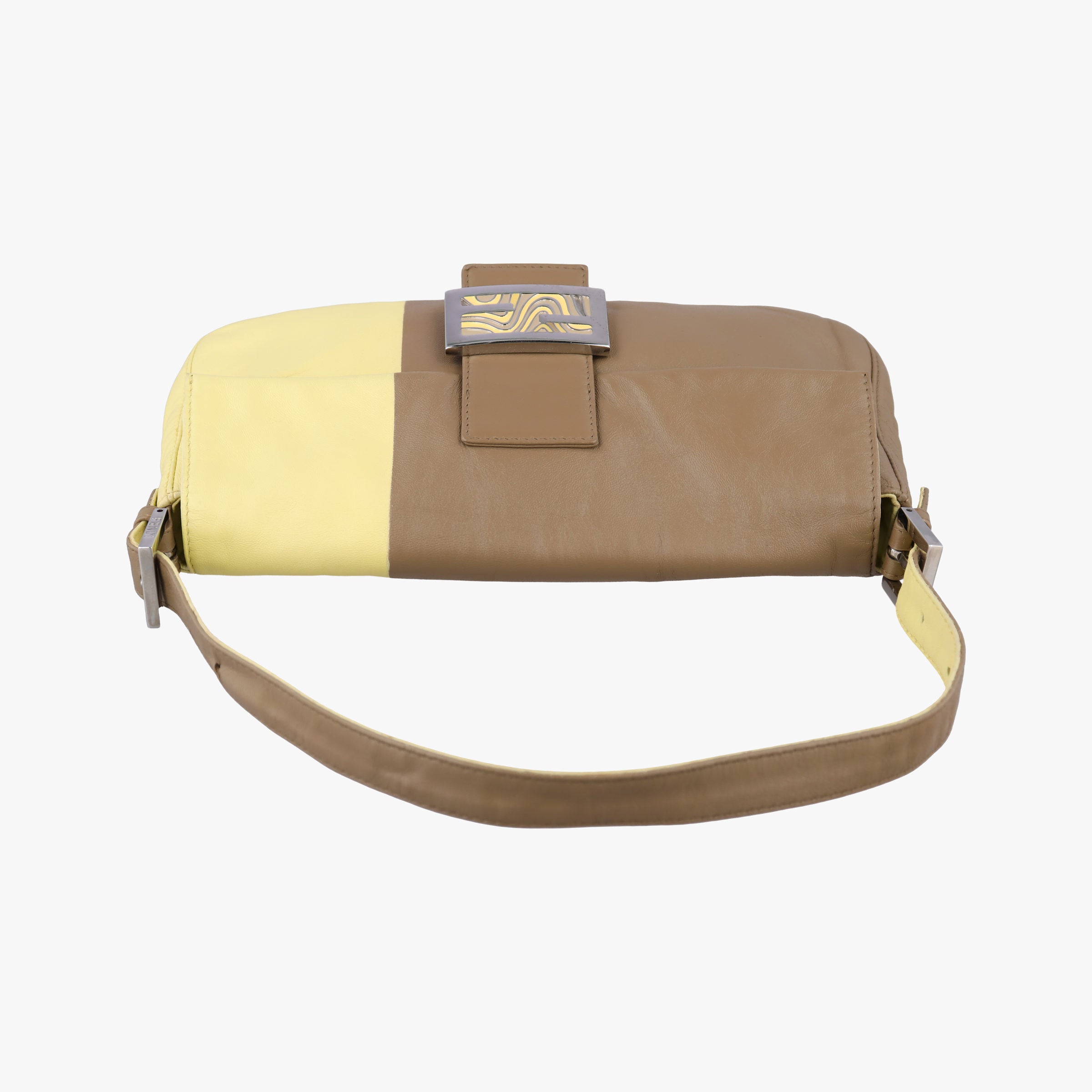 Pre-owned Fendi Baguette Brown × Yellow Leather 26424 handbag | stylenewstar