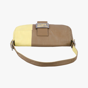 Pre-owned Fendi Baguette Brown × Yellow Leather 26424 handbag | stylenewstar