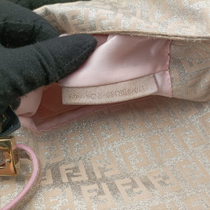 Secondhand Fendi Baguette Beige × Silver×Pink canvas 8BR180 handbag | stylenewstar