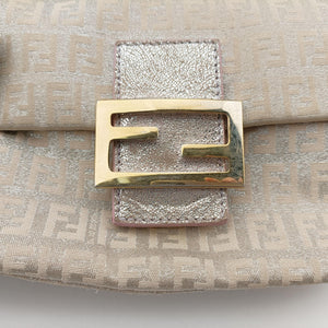 Secondhand Fendi Baguette Beige × Silver×Pink canvas 8BR180 handbag | stylenewstar