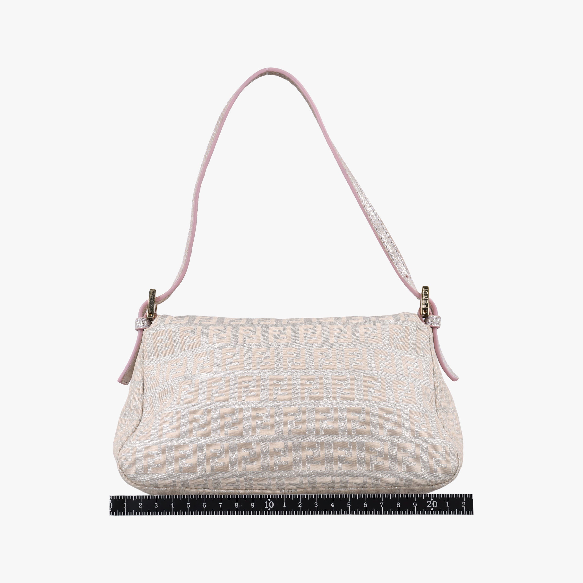 Secondhand Fendi Baguette Beige × Silver×Pink canvas 8BR180 handbag | stylenewstar