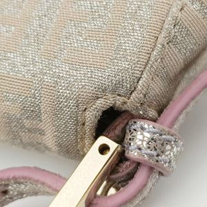 Secondhand Fendi Baguette Beige × Silver×Pink canvas 8BR180 handbag | stylenewstar