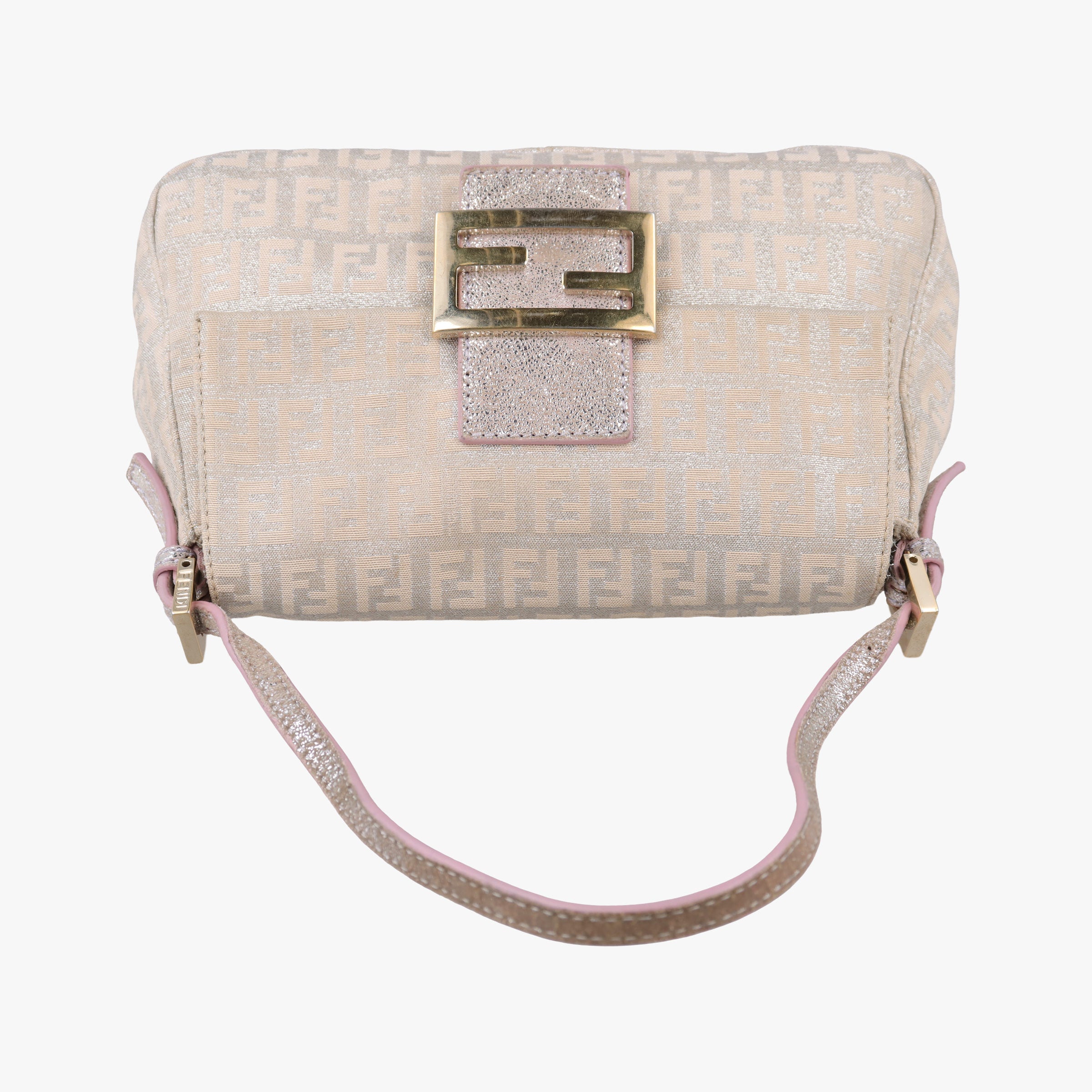 Secondhand Fendi Baguette Beige × Silver×Pink canvas 8BR180 handbag | stylenewstar
