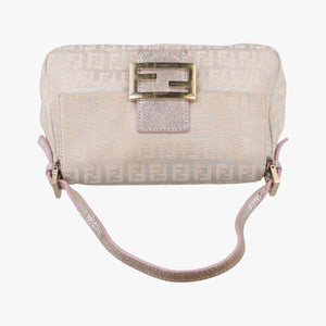 Secondhand Fendi Baguette Beige × Silver×Pink canvas 8BR180 handbag | stylenewstar