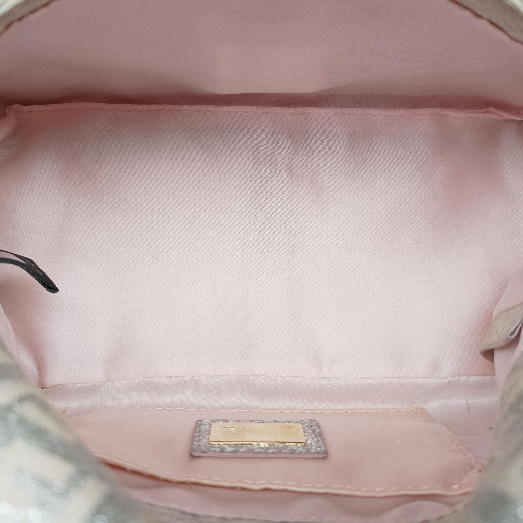 Secondhand Fendi Baguette Beige × Silver×Pink canvas 8BR180 handbag | stylenewstar