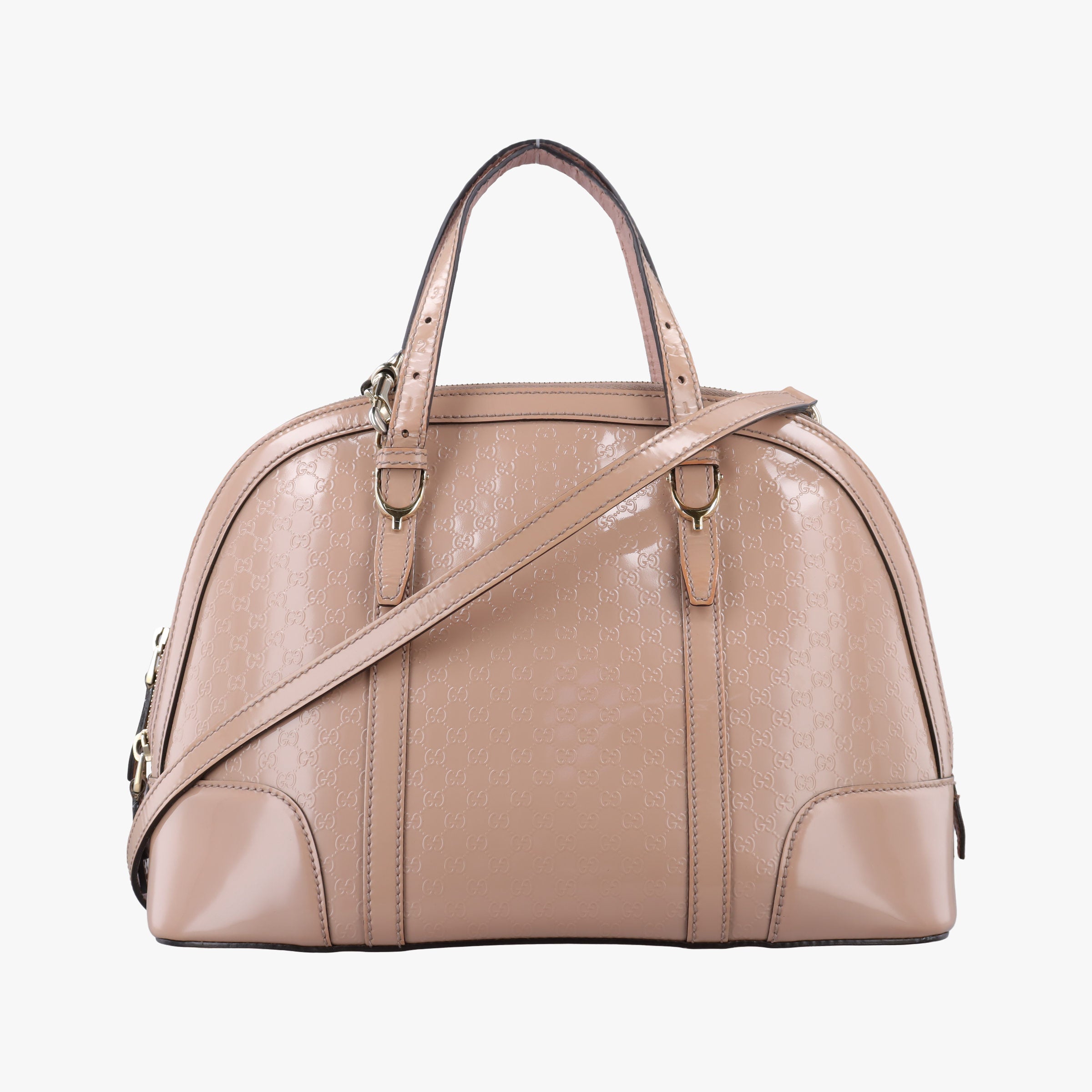 Pre-owned Gucci Microguccissima Beige Patent Leather 309617 shoulderbag | stylenewstar