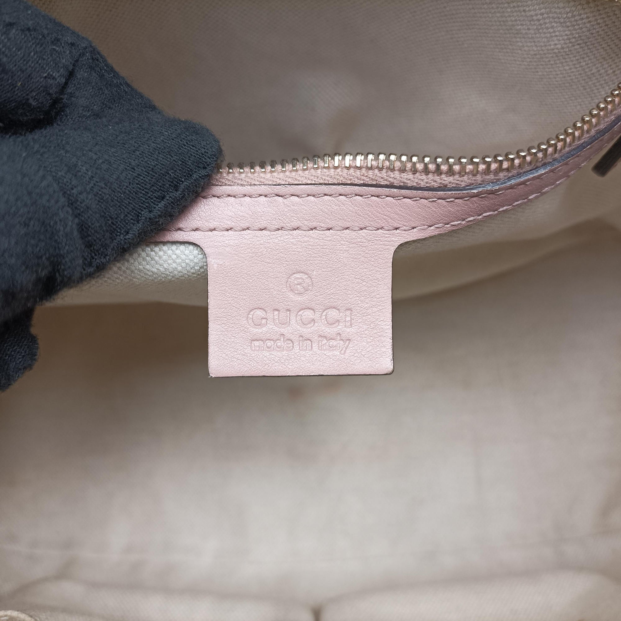 Pre-owned Gucci Microguccissima Beige Patent Leather 309617 shoulderbag | stylenewstar