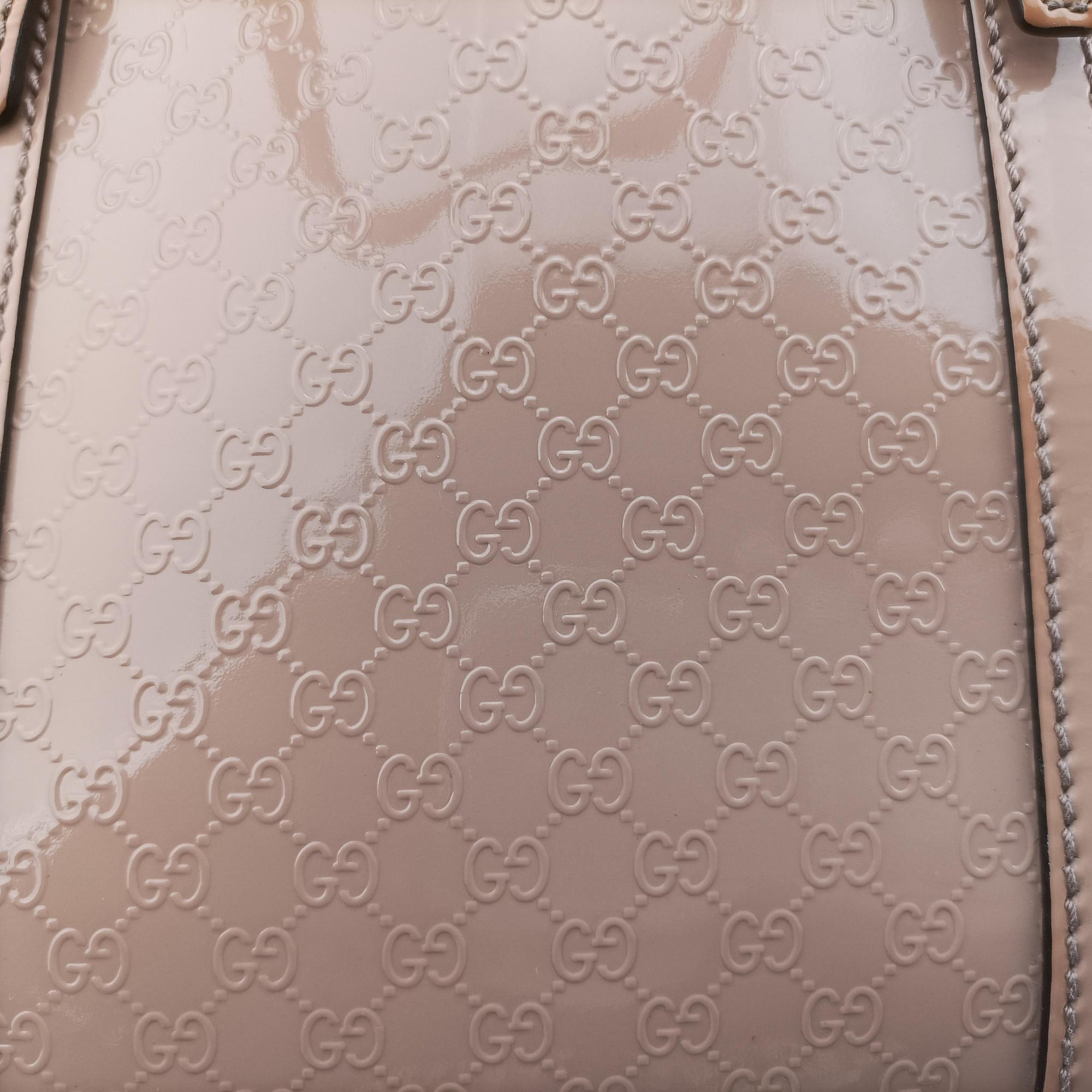 Pre-owned Gucci Microguccissima Beige Patent Leather 309617 shoulderbag | stylenewstar