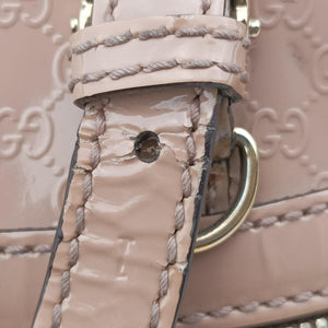 Pre-owned Gucci Microguccissima Beige Patent Leather 309617 shoulderbag | stylenewstar