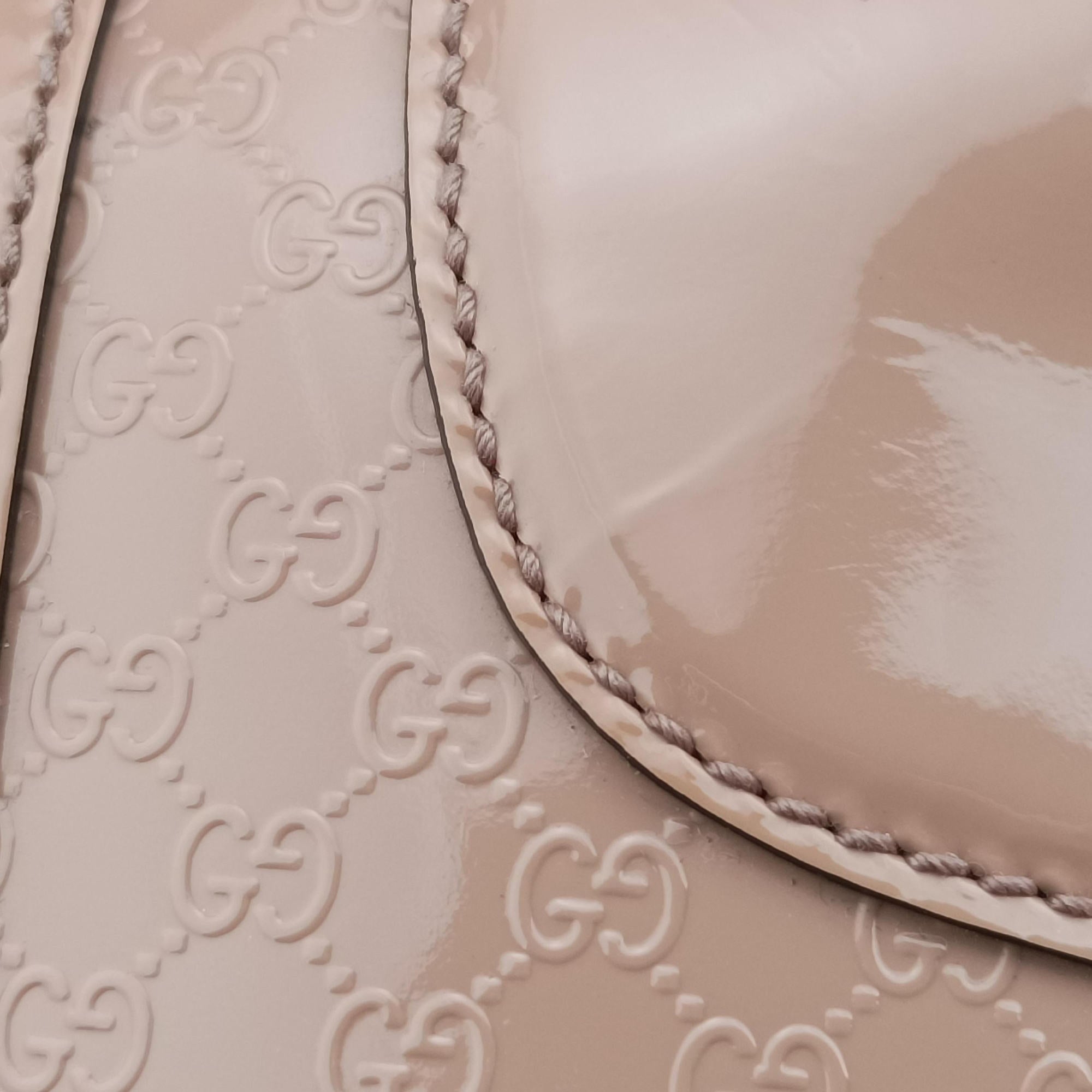 Pre-owned Gucci Microguccissima Beige Patent Leather 309617 shoulderbag | stylenewstar
