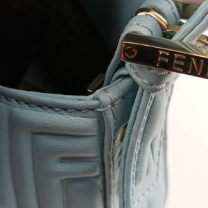 Pre-owned Fendi BAGUETTE Blue Leather 8BR600 shoulderbag | stylenewstar
