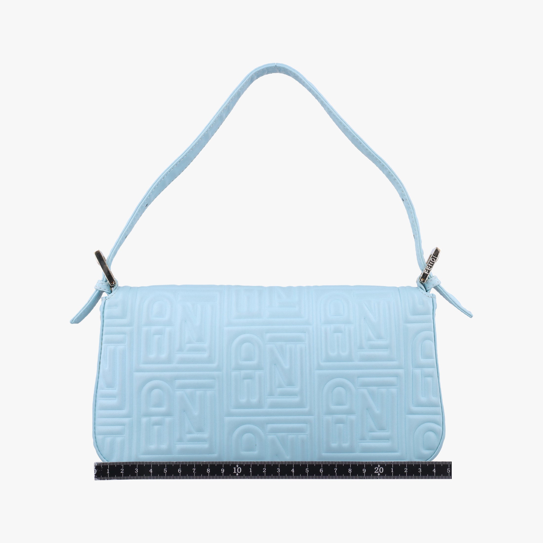 Pre-owned Fendi BAGUETTE Blue Leather 8BR600 shoulderbag | stylenewstar
