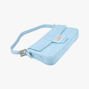 Pre-owned Fendi BAGUETTE Blue Leather 8BR600 shoulderbag | stylenewstar