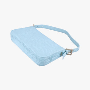 Pre-owned Fendi BAGUETTE Blue Leather 8BR600 shoulderbag | stylenewstar