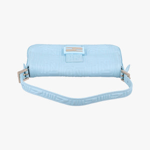 Pre-owned Fendi BAGUETTE Blue Leather 8BR600 shoulderbag | stylenewstar