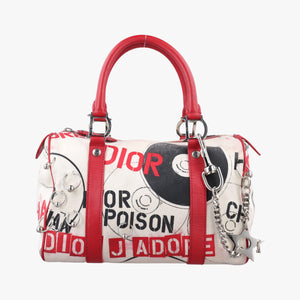 Pre-owned Christian Dior Hardcore White×Red×Black canvas×Leather  handbag | stylenewstar