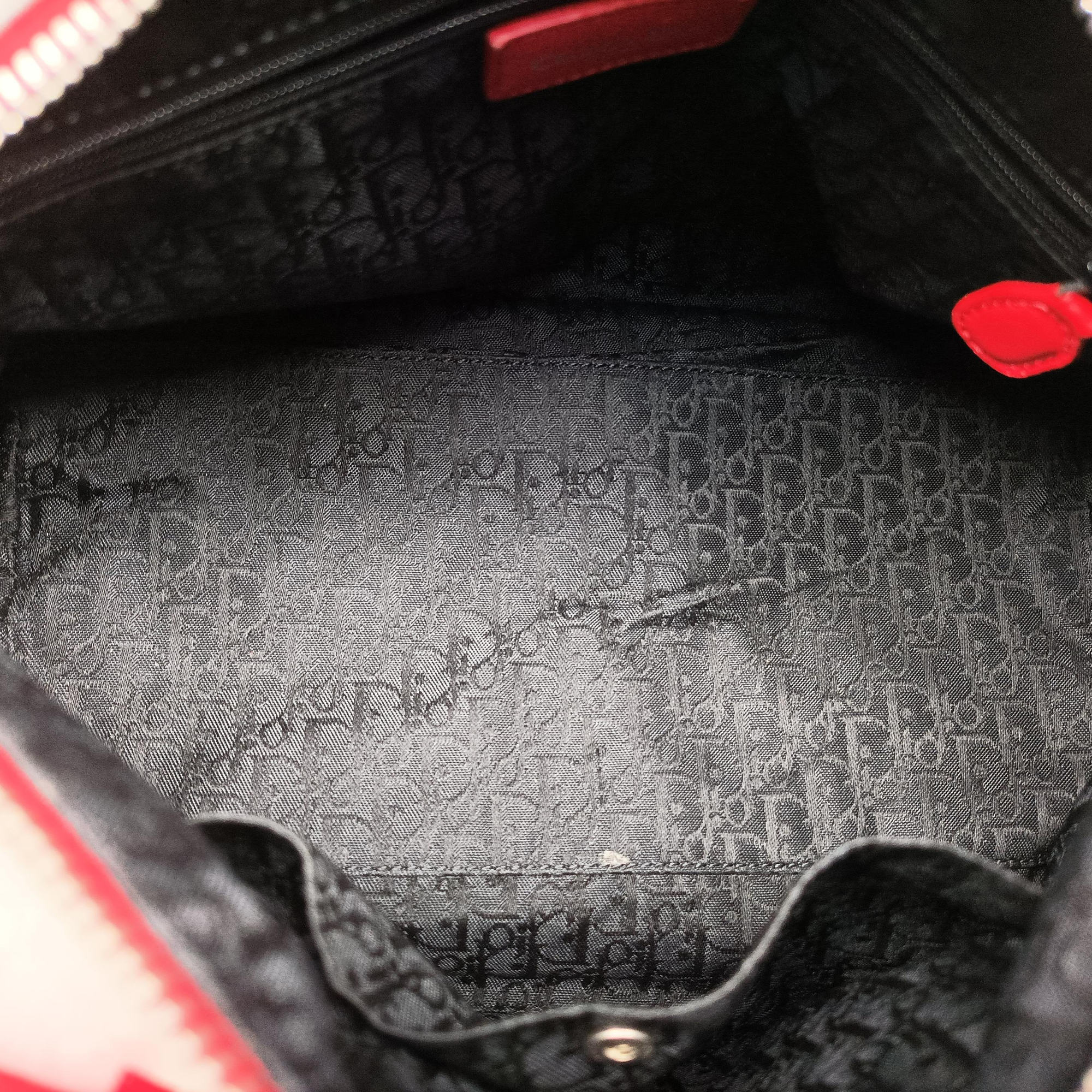 Pre-owned Christian Dior Hardcore White×Red×Black canvas×Leather  handbag | stylenewstar