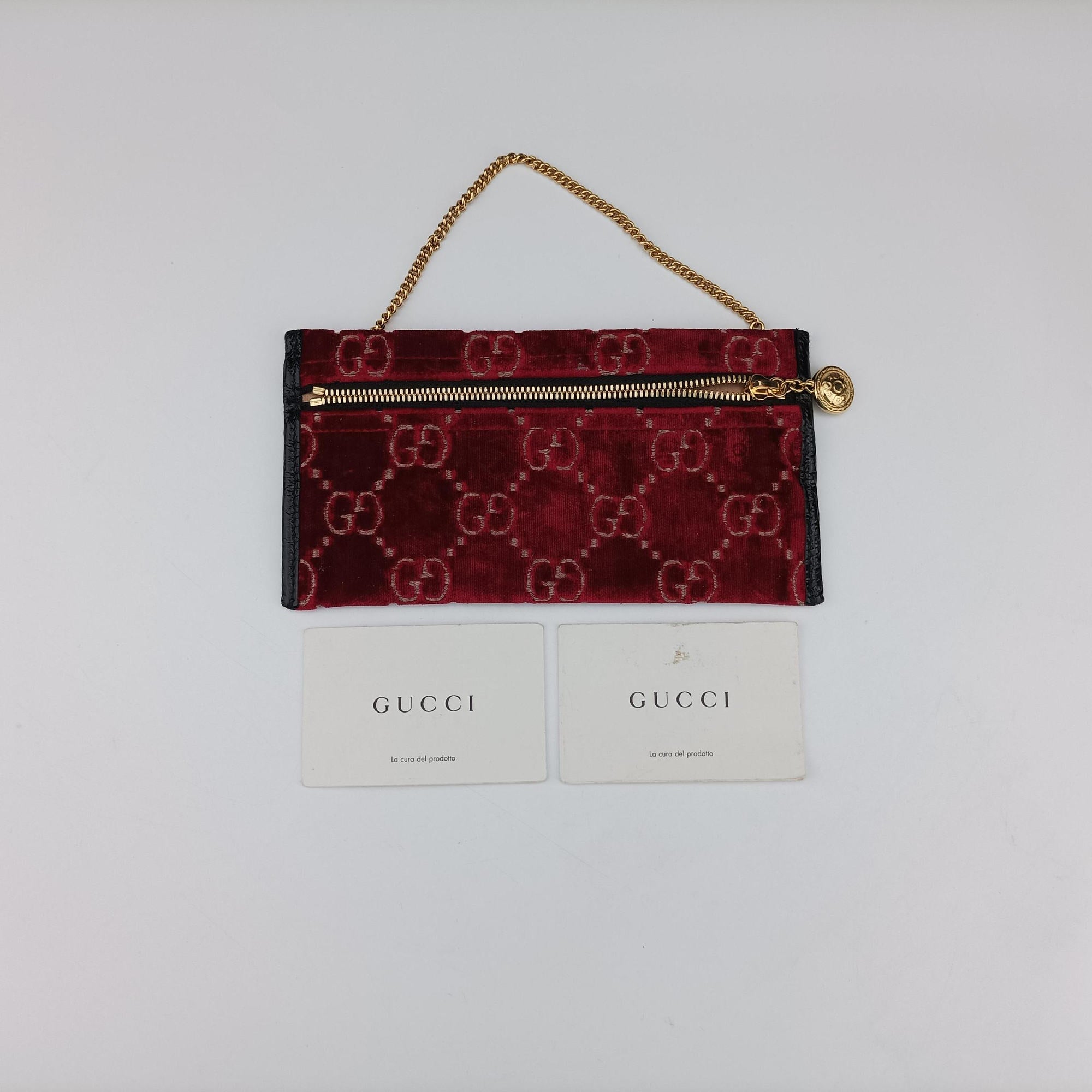 Pre-owned Gucci Rajah Red velour 537219 shoulderbag | stylenewstar