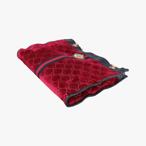 Pre-owned Gucci Rajah Red velour 537219 shoulderbag | stylenewstar