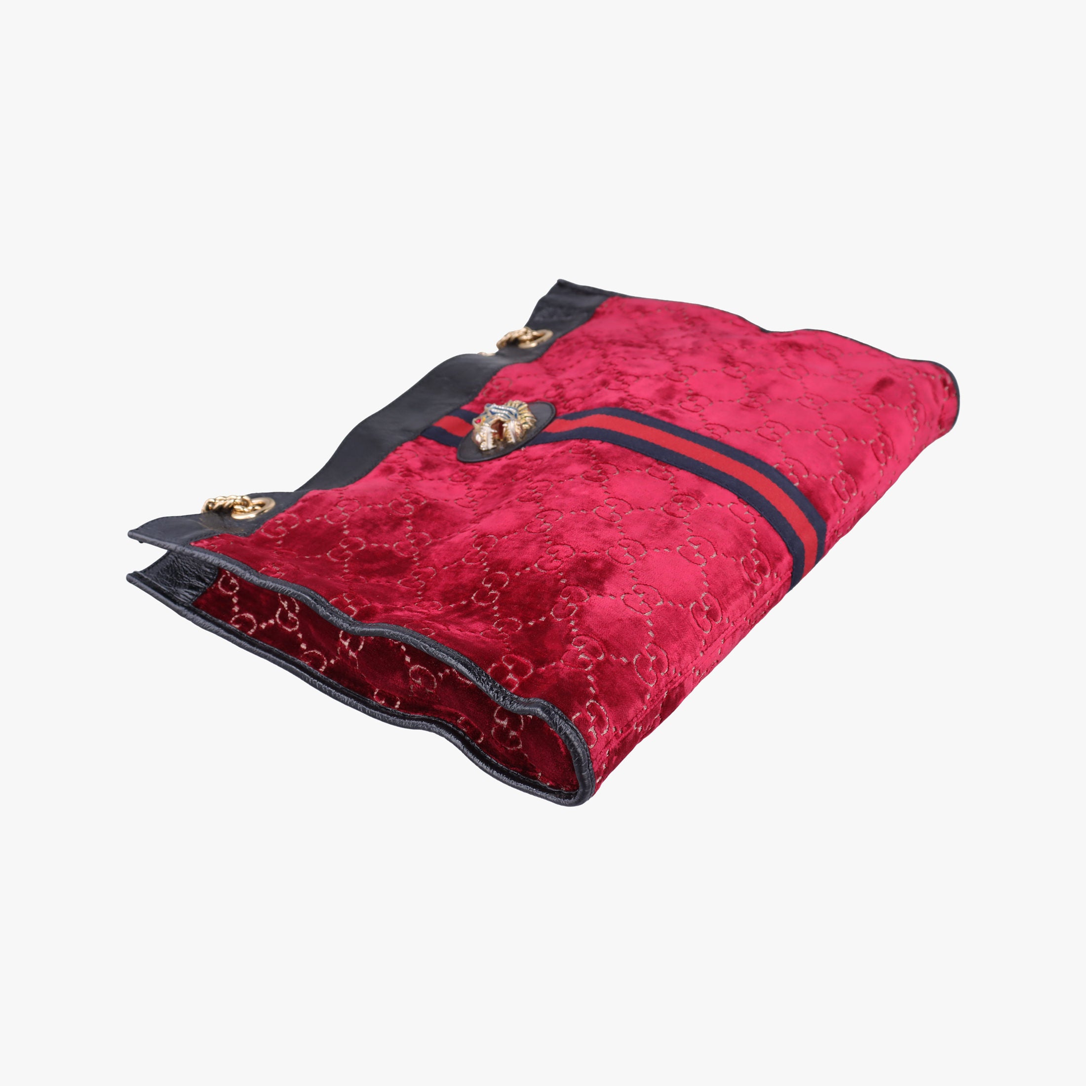 Pre-owned Gucci Rajah Red velour 537219 shoulderbag | stylenewstar