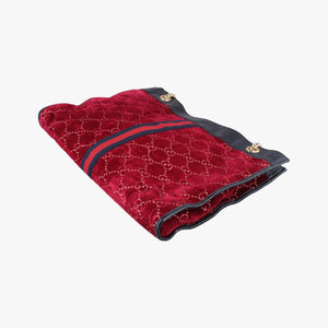 Pre-owned Gucci Rajah Red velour 537219 shoulderbag | stylenewstar