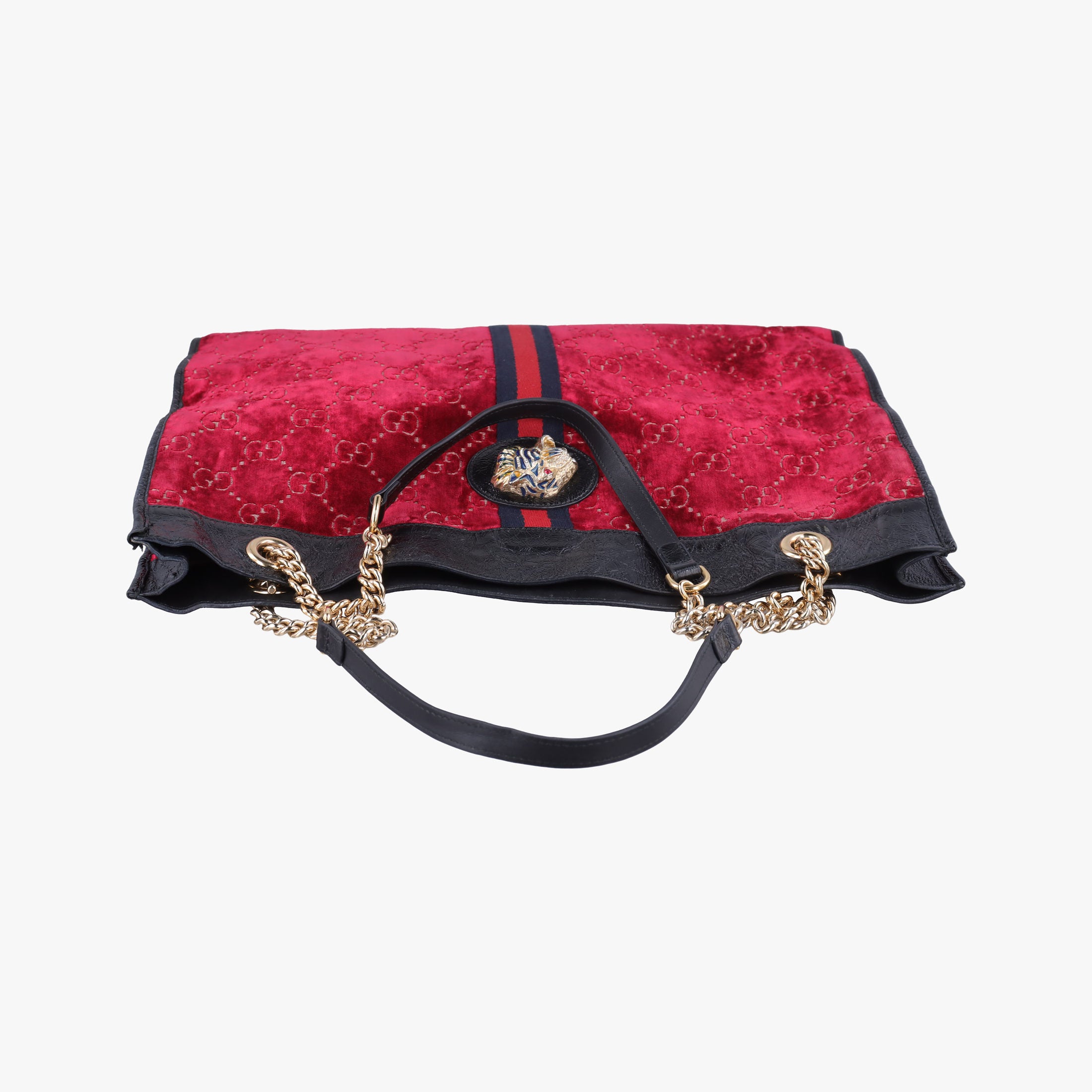Pre-owned Gucci Rajah Red velour 537219 shoulderbag | stylenewstar