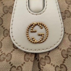 Pre-owned Gucci Scarlett White×Beige Canvas x Leather 269953 handbag | stylenewstar