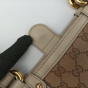 Pre-owned Gucci Scarlett White×Beige Canvas x Leather 269953 handbag | stylenewstar
