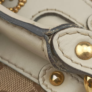 Pre-owned Gucci Scarlett White×Beige Canvas x Leather 269953 handbag | stylenewstar