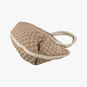 Pre-owned Gucci Scarlett White×Beige Canvas x Leather 269953 handbag | stylenewstar