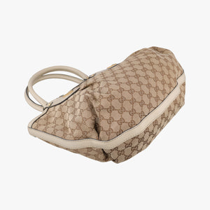 Pre-owned Gucci Scarlett White×Beige Canvas x Leather 269953 handbag | stylenewstar