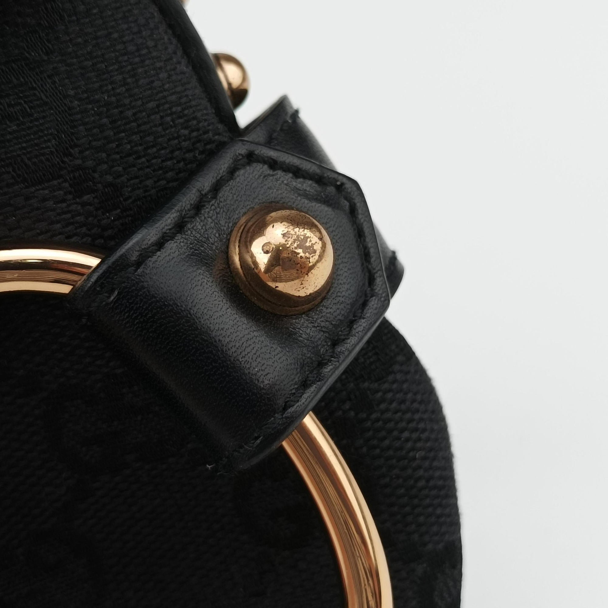 Secondhand Gucci Horsebit Web Black×pink Canvas×silk 129498 shoulderbag | stylenewstar